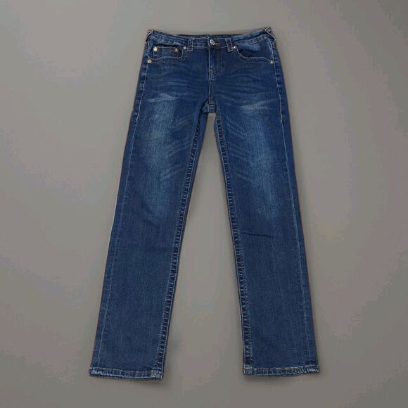 True Religion Other - True Religion Youth Size 16 Straight Jeans Blue Gold Stitch Mid Wash 29x28